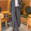 Shawl Collar Pocket Cardigan with Textured Knit Smoke