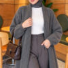 Shawl Collar Pocket Cardigan with Textured Knit Smoke - Afbeelding 2