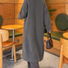Shawl Collar Pocket Cardigan with Textured Knit Smoke - Afbeelding 4