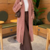 Shawl Collar Pocket Cardigan with Textured Knit Rose Dust - Afbeelding 3