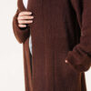 Shawl Collar Pocket Cardigan with Textured Knit Brown - Afbeelding 4