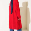 Shawl Collar Pocket Cardigan with Textured Knit Red – Bild 3