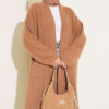 Shawl Collar Pocket Cardigan with Textured Knit Latte – Bild 2