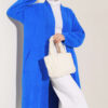 Shawl Collar Pocket Cardigan with Textured Knit Saxon Blue