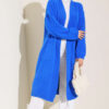 Shawl Collar Pocket Cardigan with Textured Knit Saxon Blue - immagine 2