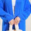 Shawl Collar Pocket Cardigan with Textured Knit Saxon Blue - immagine 4