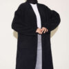 Shawl Collar Pocket Cardigan with Textured Knit Black - immagine 2