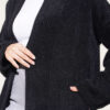 Shawl Collar Pocket Cardigan with Textured Knit Black - immagine 4