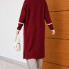 Shawl Collar Pocketed Knit Cardigan Burgundy - Imagen 4