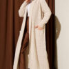 Shawl Collar Textured Knit Cardigan Beige