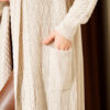 Shawl Collar Textured Knit Cardigan Beige - Imagen 4