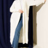 Shawl Collar Textured Knit Cardigan Ecru