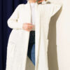 Shawl Collar Textured Knit Cardigan Ecru - Imagen 2