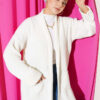 Shawl Collar Rice Knit Cardigan Ecru