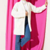 Shawl Collar Rice Knit Cardigan Ecru – Bild 2