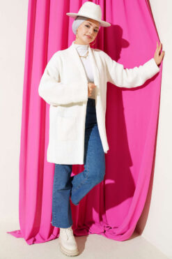 Alternative view of Shawl Collar Rice Knit Cardigan Ecru