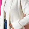 Shawl Collar Rice Knit Cardigan Ecru – Bild 4