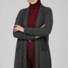 Shawl Collar Rice Knit Cardigan Smoke