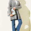 Shawl Collar Rice Knit Cardigan Grey - Afbeelding 2