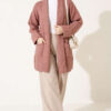 Shawl Collar Rice Knit Cardigan Rose Dust - immagine 2
