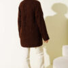 Shawl Collar Rice Knit Cardigan Brown – Bild 3
