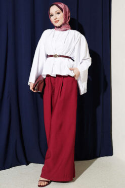 Alternative view of Oversized Short Shirt with Loose Sleeves White