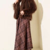 ⁦Oversized Coat with Fur Detail Brown⁩ - الصورة ⁦2⁩