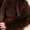 ⁦Oversized Coat with Fur Detail Brown⁩ - الصورة ⁦4⁩