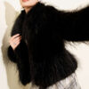 Oversized Coat with Fur Detail Black