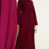 Loose Belted Knit Dress Burgundy