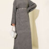 Loose Belted Knit Dress Smoke
