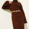 Loose Belted Knit Dress Brown - Imagen 2