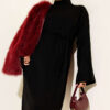 Loose Belted Knit Dress Black - الصورة 2