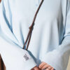 ⁦Relaxed Fit Sheer Fabric Tunic with Side Slit Details Baby Blue⁩ - الصورة ⁦4⁩