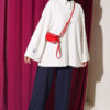 Relaxed Fit Sheer Fabric Tunic with Side Slit Details Ecru - الصورة 2