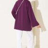 Relaxed Fit Sheer Fabric Tunic with Side Slit Details Purple - الصورة 3