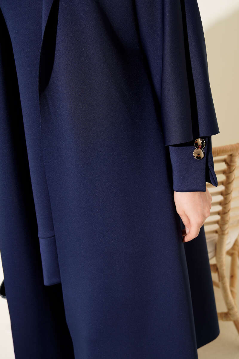 Scuba Long Cardigan Three-Piece Set Navy Blue - immagine 4