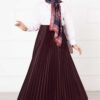Sena Pleated Skirt Burgundy