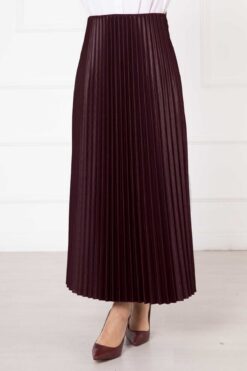 Alternative view of Sena Pleated Skirt Burgundy