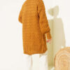 Basket Weave Knit Cardigan Mustard - Image 3