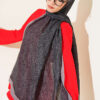Striped Detailing Ethnic Pattern Shawl Smoke