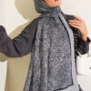 Striped Detailing Ethnic Pattern Shawl Grey