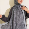 Striped Detailing Ethnic Pattern Shawl Grey - Image 2