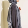 Striped Detailing Ethnic Pattern Shawl Grey - Image 3