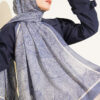 Striped Detailing Ethnic Pattern Shawl Indigo - Image 2