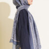 Striped Detailing Ethnic Pattern Shawl Indigo - Image 3