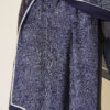 Striped Detailing Ethnic Pattern Shawl Navy Blue – Image 4