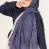 Striped Detailing Ethnic Pattern Shawl Navy Blue – Bild 2