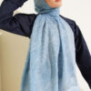Striped Detailing Ethnic Pattern Shawl Blue - Image 2