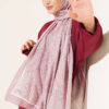 Striped Detailing Ethnic Pattern Shawl Powder Pink